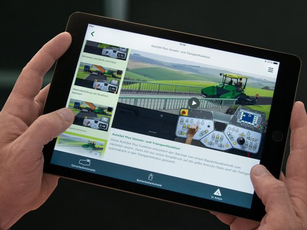App für die Bedienung von Straßenfertigern
