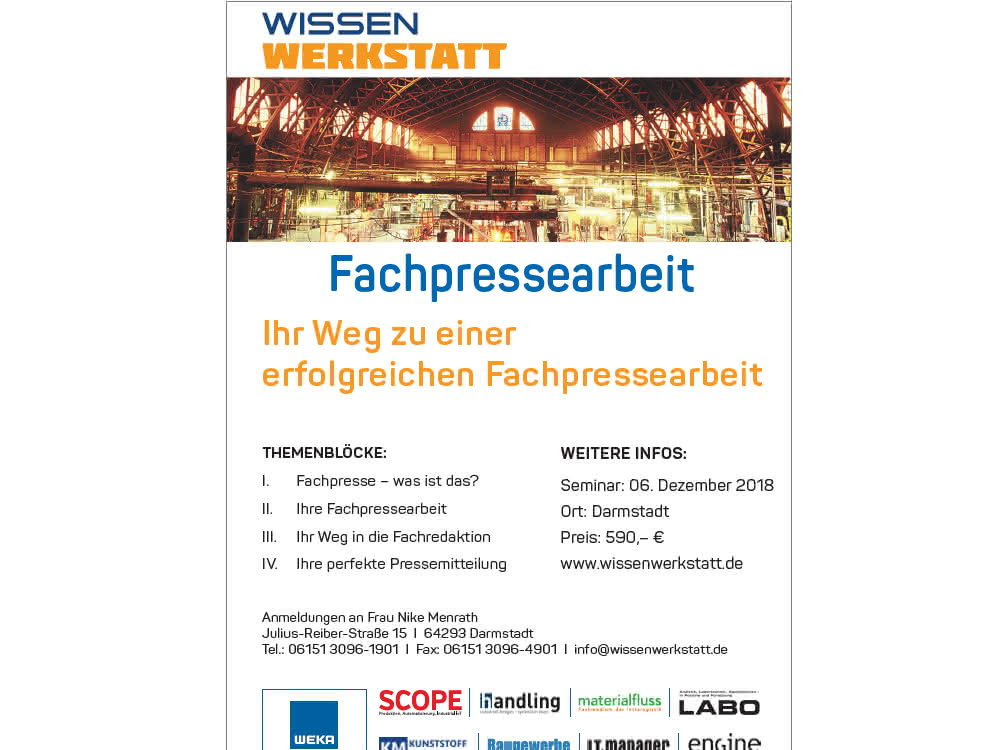 Fachpresse-Werkstatt am 6. Dezember in Darmstadt