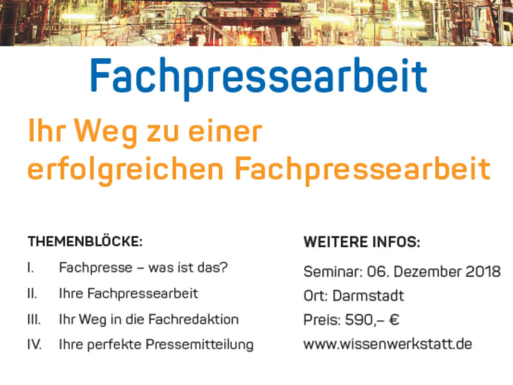 Fachpresse-Werkstatt am 6. Dezember in Darmstadt
