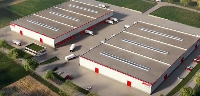 The planned new building for Spedition Hirsch.