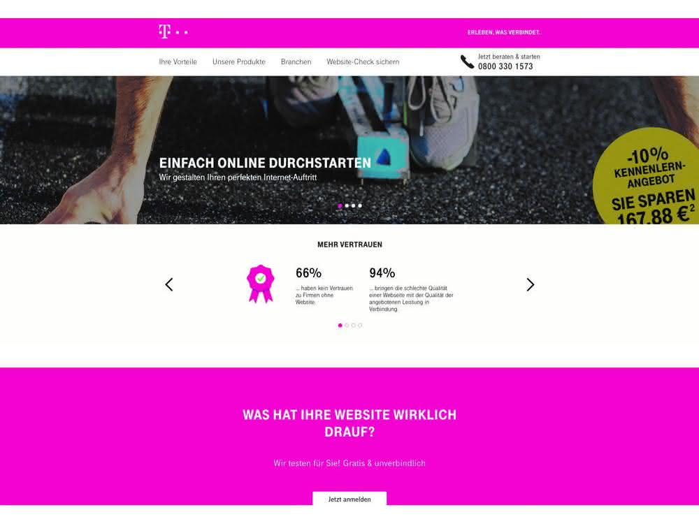 Mit der Dienstleistung der Telekom ist ein professioneller Webauftritt auch ohne eigenes Know-how möglich