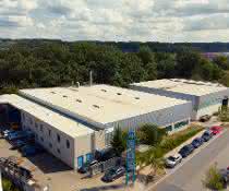 Aerial view of the headquarters of Lützenkirchen Lagertechnik
