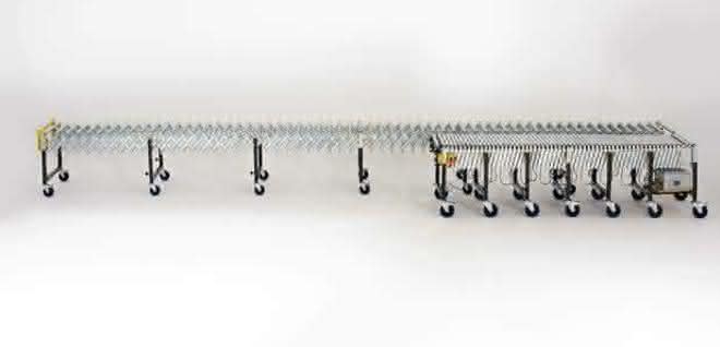 Scissor roller conveyor