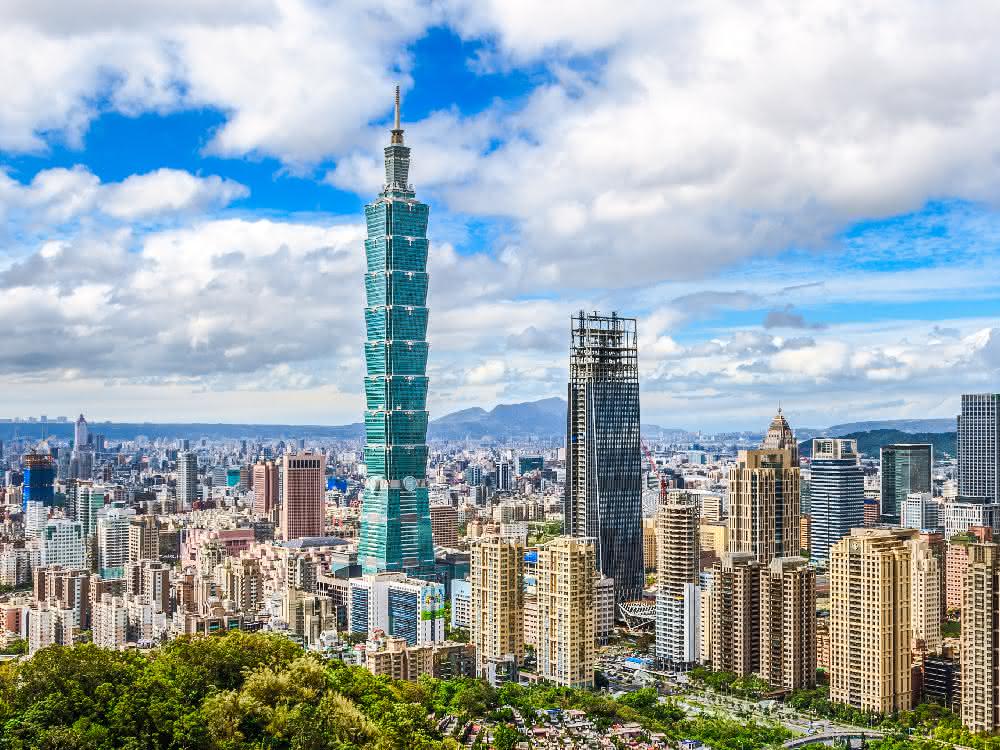 Taiwan's capital with its landmark Taipei 101