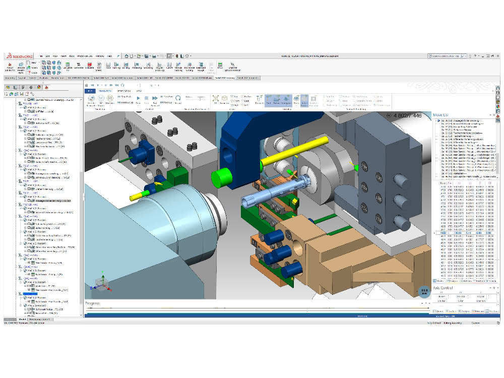 Simulation von komplexen Dreh-Fräswerkstücken auf Langdrehautomaten mit SolidCAM SolidCAM