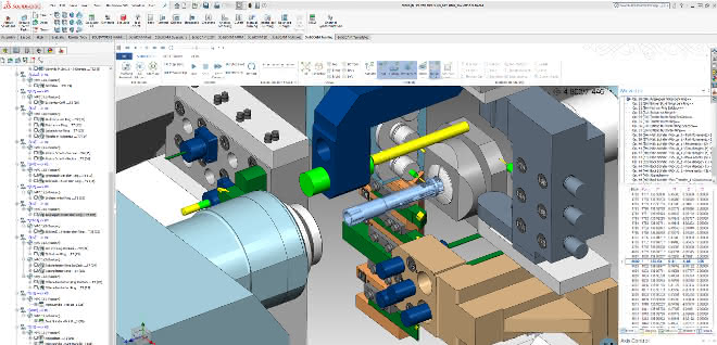 Simulation von komplexen Dreh-Fräswerkstücken auf Langdrehautomaten mit SolidCAM SolidCAM