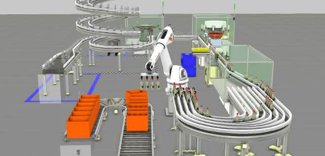 3D-Fabriksimulation von Visual Components 3D-Fabriksimulation