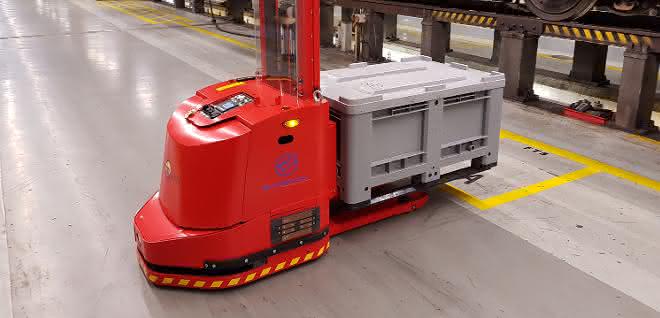 AGVs at the ICE plant in Munich