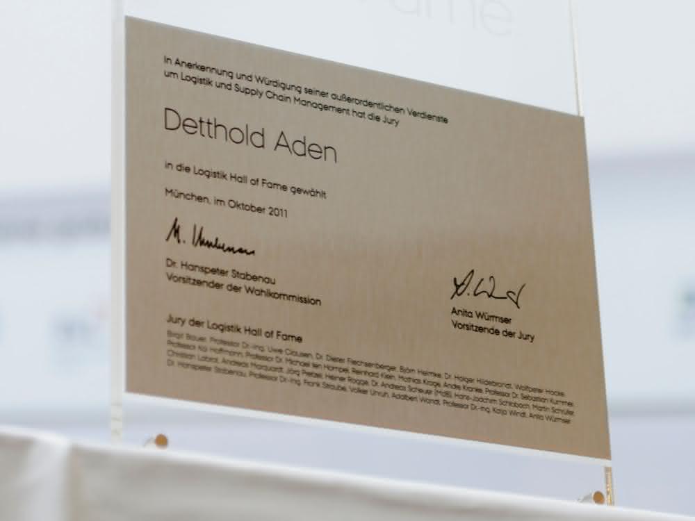 Logistics Hall Of Fame: Empfang zu Ehren Detthold Adens im Verkehrsministerium