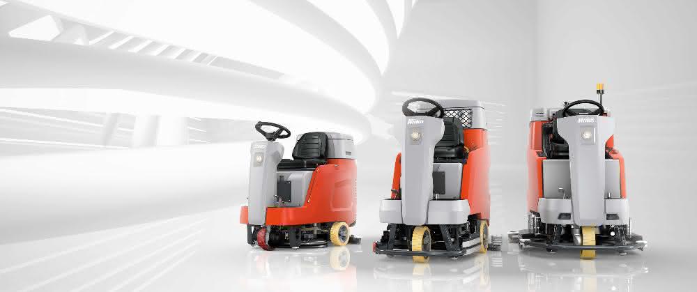 The Scrubmaster B75 R, B120 R, B175 R ride-on scrubber-driers. The Scrubmaster B75 R, B120 R, B175 R ride-on scrubber-driers.