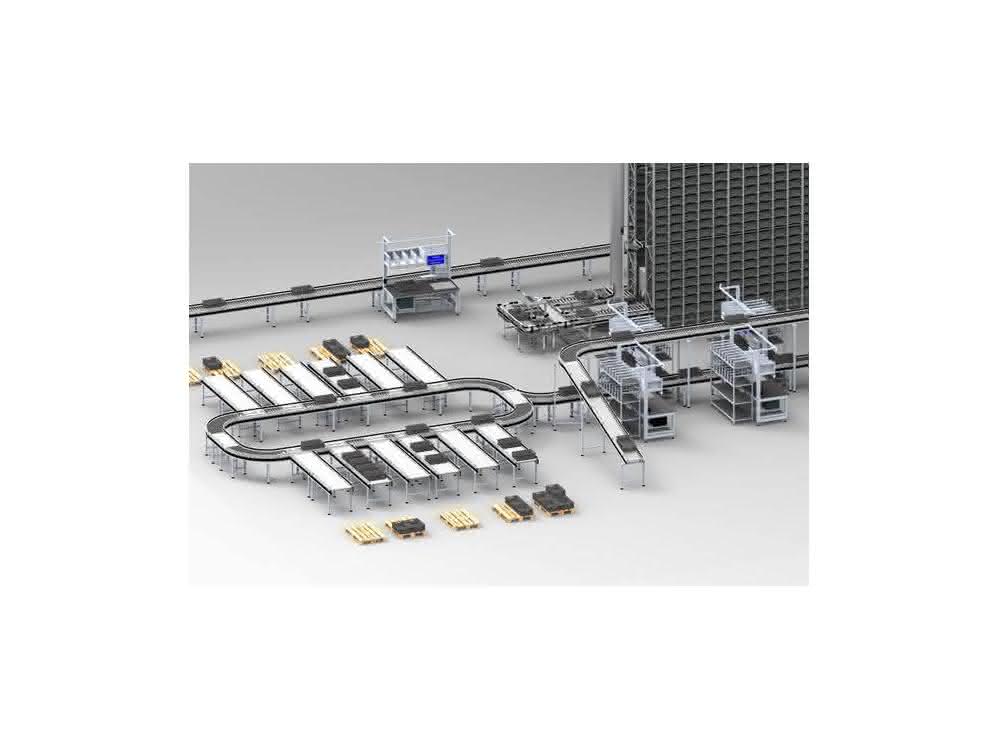 Connection of the AKL to workstations using conveyor technology