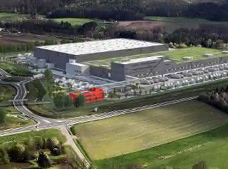 3D image of the planned multi-channel central warehouse in Geiselwind