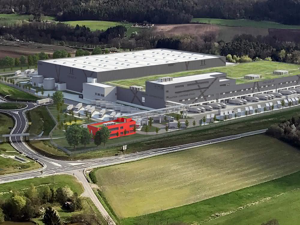 3D-Bild des geplanten Multi-Channel-Zentrallagers in Geiselwind