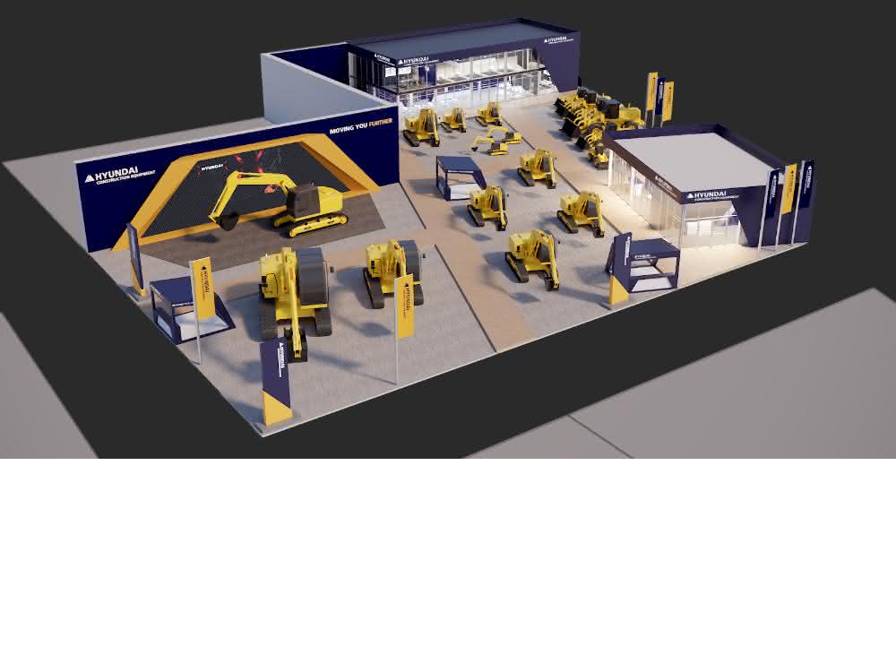 Auf 2.700 Quadratmetern präsentiert Hyundai Construction Equipment Europe einen Querschnitt seines Portfolios.