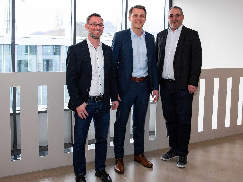Die neue Spitze von Goldbeck Rhomberg für Österreich und die Schweiz (v. l. n. r.): Kurt Mayer, Michael Schmid und Georg Vallaster. Die neue Spitze von Goldbeck Rhomberg für Österreich und die Schweiz (v. l. n. r.): Kurt Mayer, Michael Schmid und Georg Vallaster.