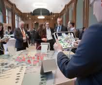 Interactive exhibit of Smart Service World I and II With the BMWI at the HMI: Lighthouse projects