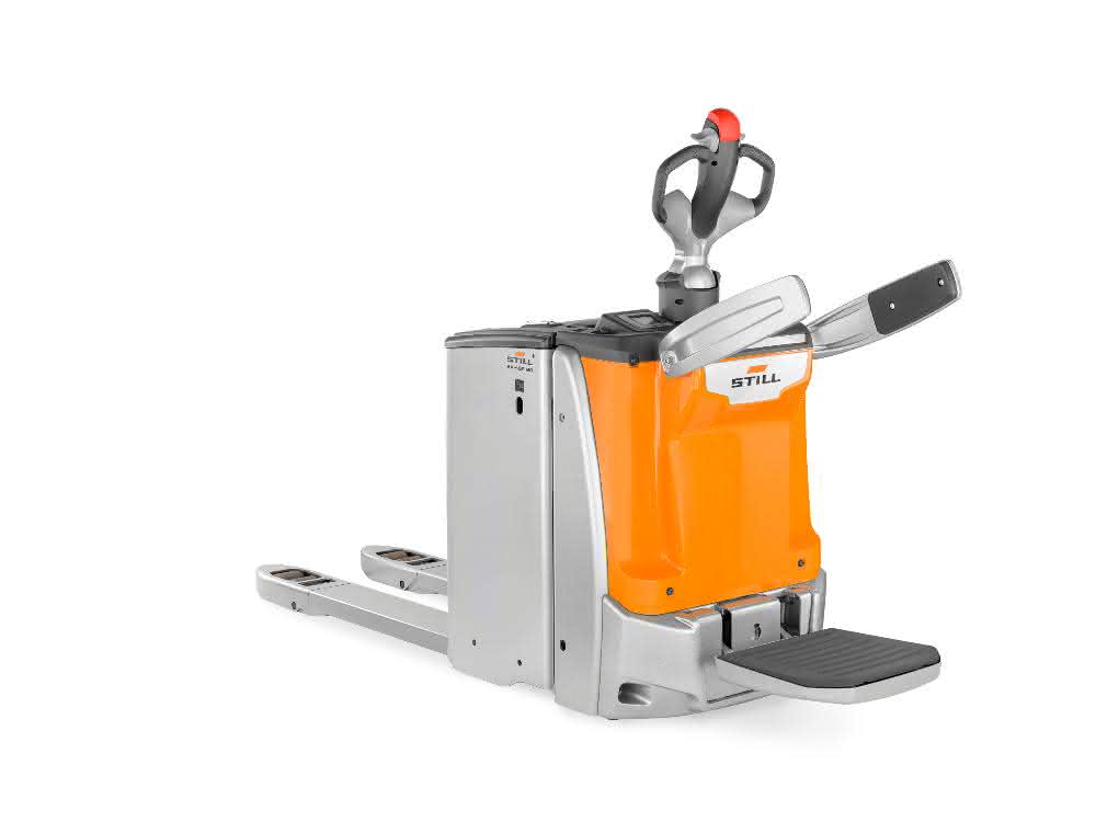 Still-EXH-SF-25 rear diagonal Electric pallet truck: Agile on the ramp