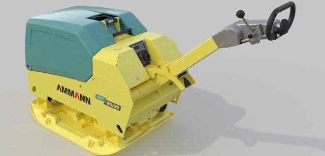 Die Rüttelplatte APH 85-95 verfügt über eine innovative, vibrationsgedämpfte Führungsdeichsel.