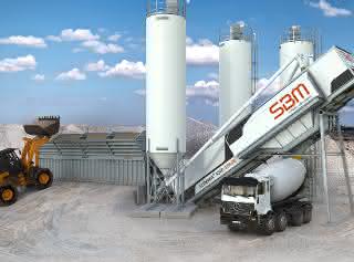 Feiert Weltpremiere auf der bauma: die neue Betonmischanlage Euromix 3300 Space mit verbessertem Platzangebot.