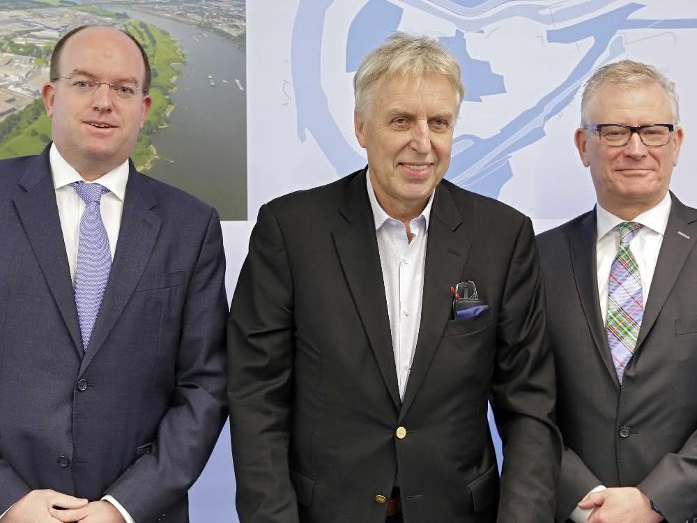 Der Vorstand der duisport-Gruppe bei der diesjährigen Bilanzpressekonferenz