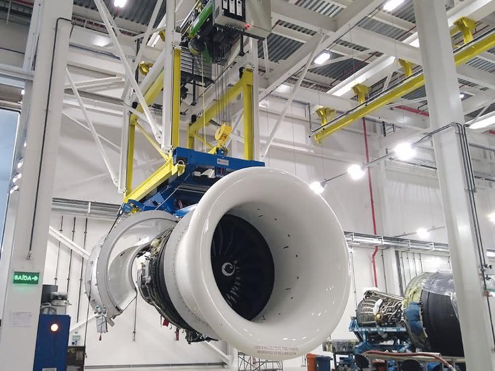 Hebetechnik für Düsentriebwerke: „Ready to take off“ − Triebwerke präzise heben Hebetechnik für Düsentriebwerke: „Ready to take off“ − Triebwerke präzise heben