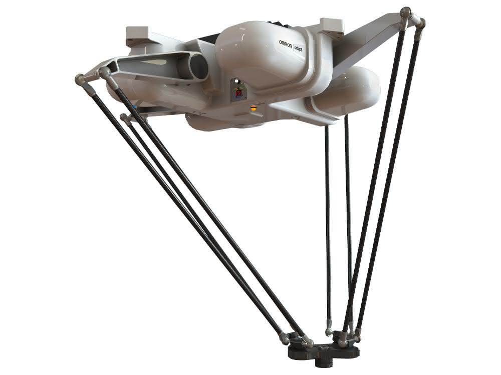 Ein Parallel-/Delta-Roboter.