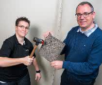 Material researcher with coated metal foam