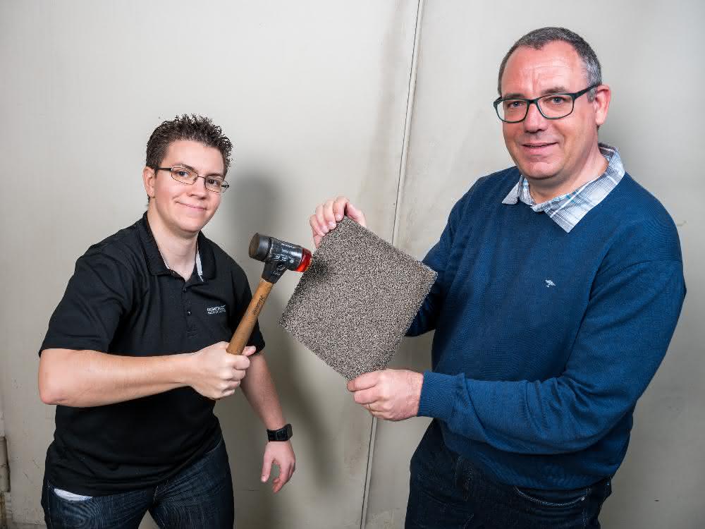 Material researcher with coated metal foam