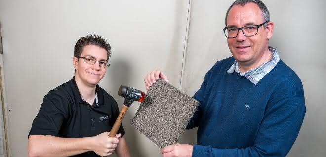 Material researcher with coated metal foam