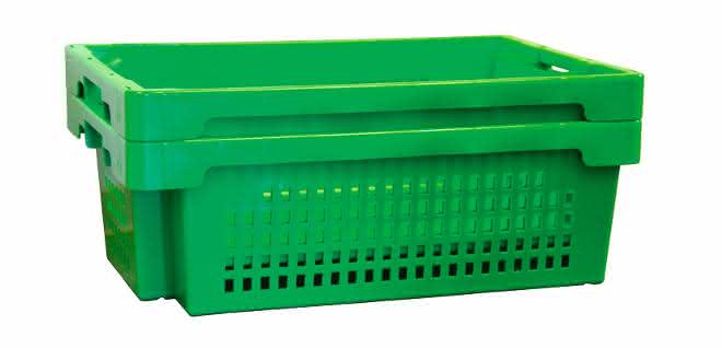 Rotary stacking container: Vegetarian and well stacked
