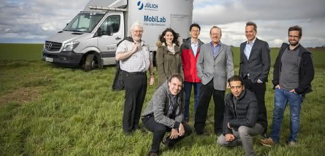 Dr. Franz Rohrer vom Institut für Energie- und Klimaforschung: Troposphäre (IEK-8) und seine Kollegen mit ihrem Messfahrzeug MobiLab Dr. Franz Rohrer vom Institut für Energie- und Klimaforschung: Troposphäre (IEK-8) und seine Kollegen mit ihrem Messfahrzeug MobiLab