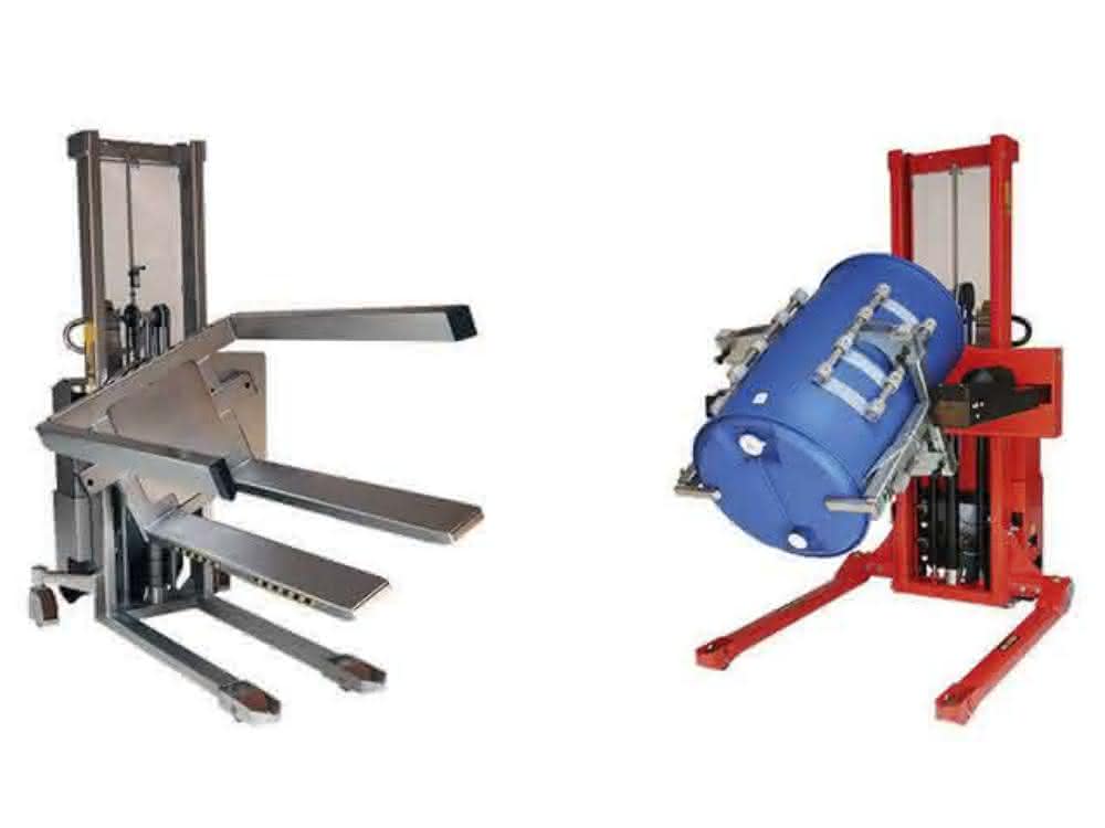 Handling devices for rolls, drums and crates
