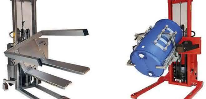 Handling devices for rolls, drums and crates