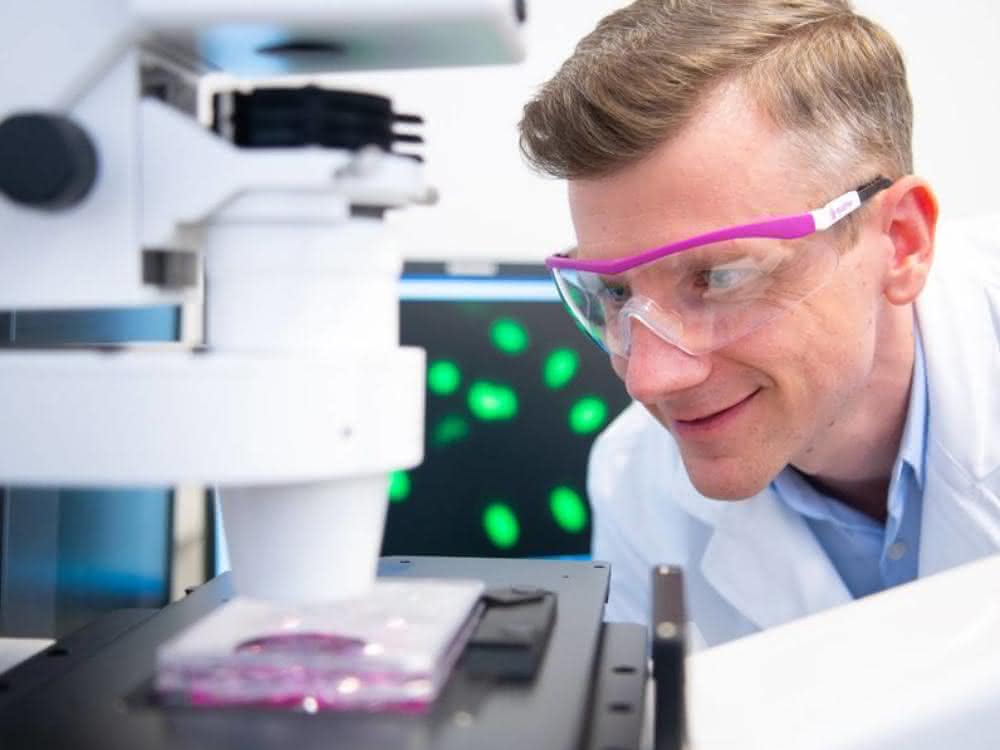 Alexander König, Leiter des Evonik-Projekthauses Tissue Engineering, im Labor in Singapur. Alexander König, Leiter des Evonik-Projekthauses Tissue Engineering, im Labor in Singapur.