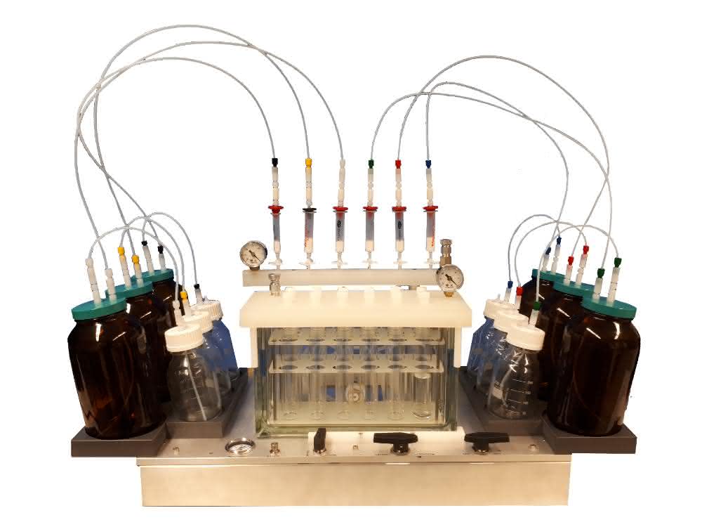 Mit dem EZSpe-System zur Festphasenextraktion können z.B. Trinkwasser- oder Abwasserproben für die Analyse vorbereitet werden.
