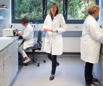 Technische Assistentin Meike Stotz-Reimers, Professorin Ulrike Nuber und technische Assistentin Dipl. Biol. Michaela Becker-Röck (v.li.n.re.). Technische Assistentin Meike Stotz-Reimers, Professorin Ulrike Nuber und technische Assistentin Dipl. Biol. Michaela Becker-Röck (v.li.n.re.).