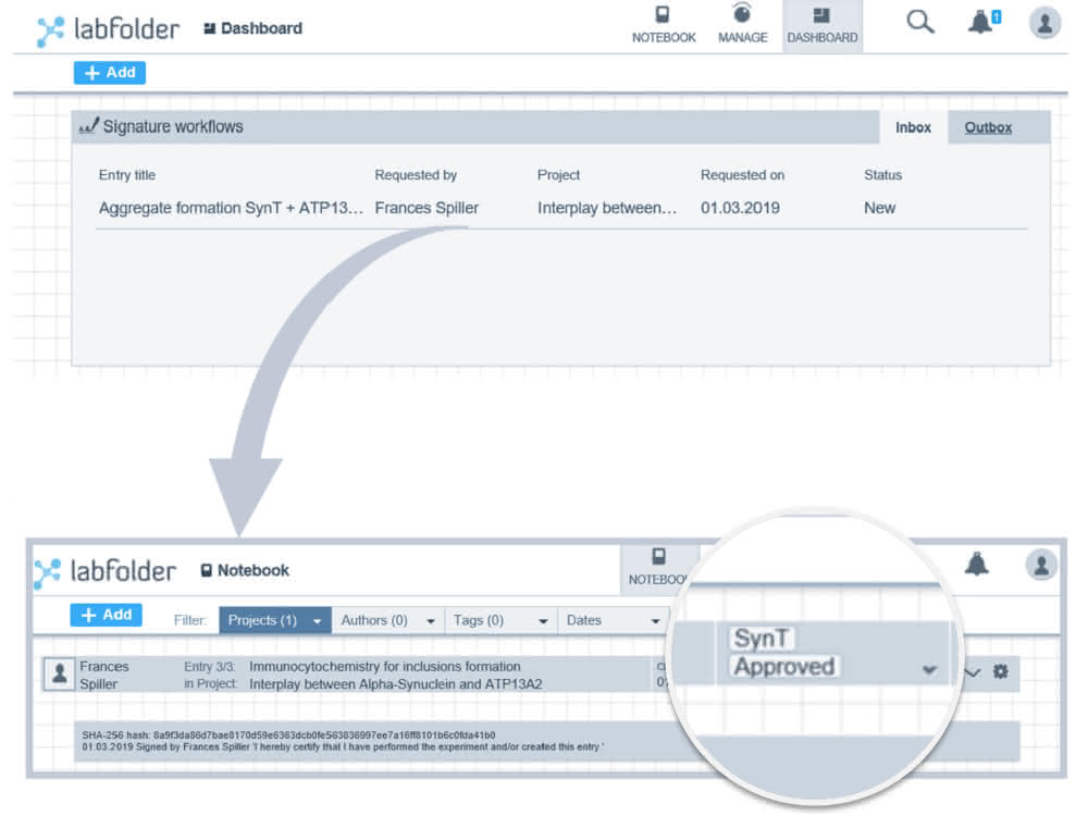 Screenshot Labfolder Software