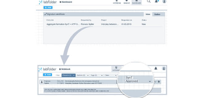 Screenshot Labfolder Software