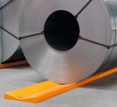 From materialfluss SPEKTRUM 2019: Safe temporary storage of sheet metal coils