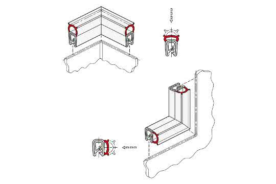Kantenschutz-Dichtprofil-Ecken