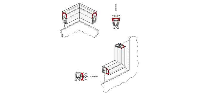 Edge protection sealing profile corners