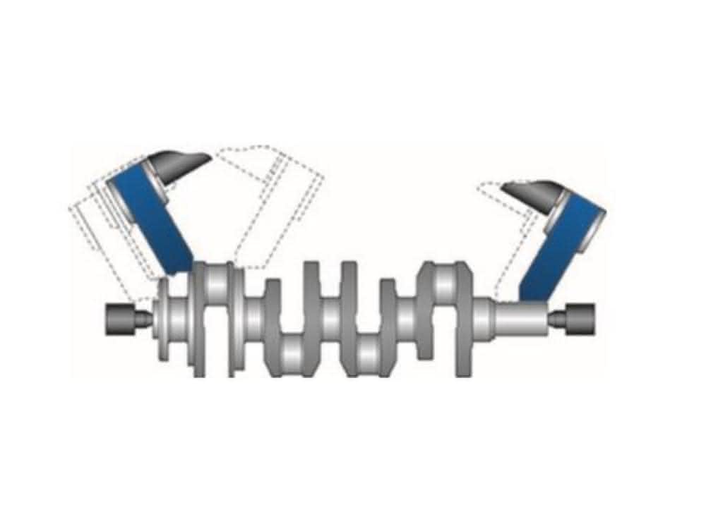 In angular plunge-cut grinding, the grinding wheel is angled and the grinding headstock (B-axis) is swiveled Grinding graphic