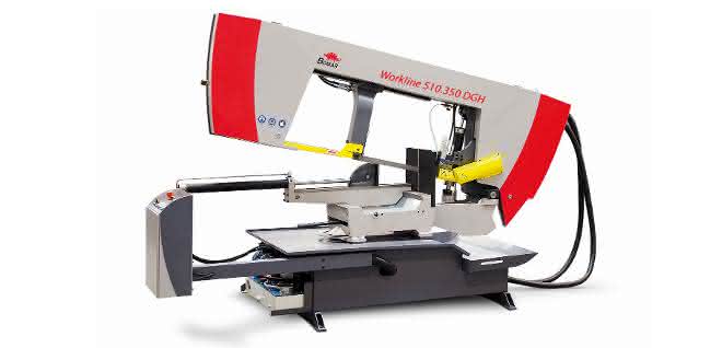 Semi-automatic double miter bandsaw