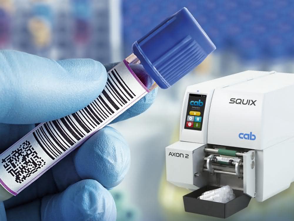 Mit dem System aus Drucker Squix und Ettikettierer Axon 2 lassen sich Laborröhrchen kennzeichnen.