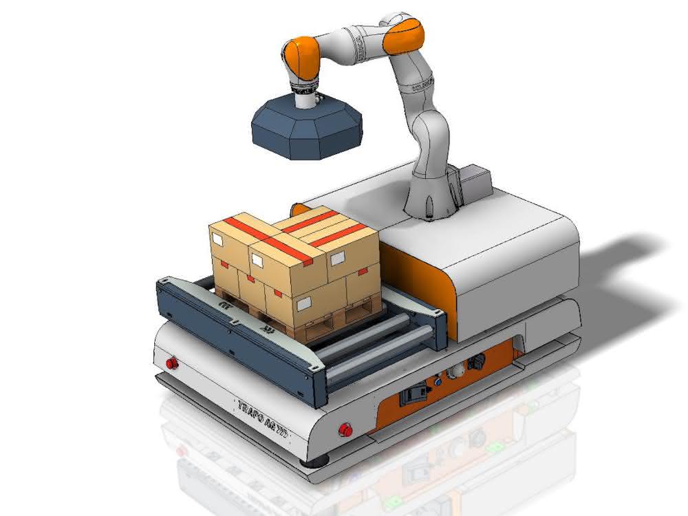 Trapo Transport Shuttle Trapo at the Fachpack: MRK robots complement AGVs