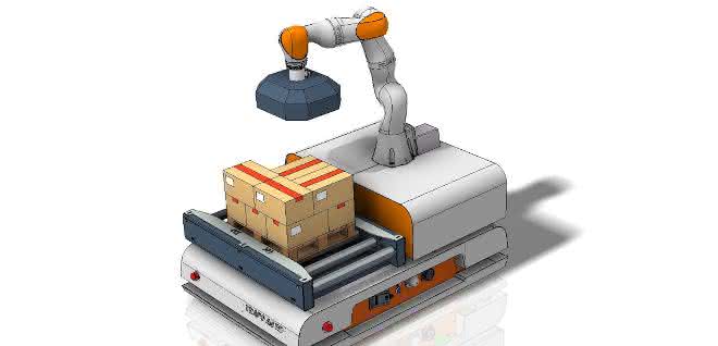 Trapo Transport Shuttle Trapo at the Fachpack: MRK robots complement AGVs