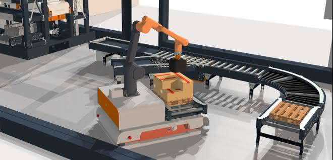 Trapo Transport Shuttle Trapo at the Fachpack: MRK robots complement AGVs
