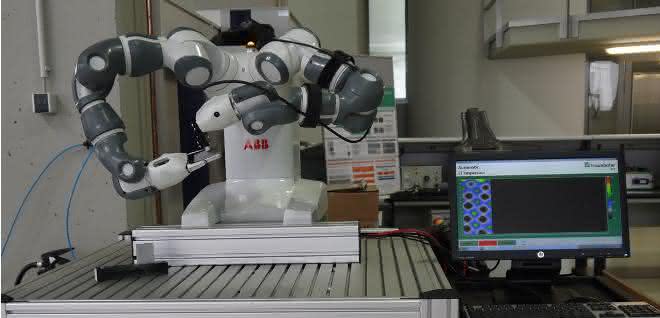 Fraunhofer sensor system hybrid casting components Quality assurance: Robot sensor system inspects hybrid components