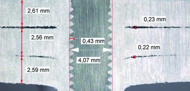 Three-layer sheet metal connection