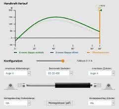 Ausschnitt des neuen Online-Berechnungsprogramms für Gasfedern